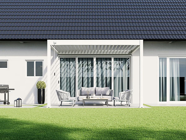 Orion Deluxe overkapping Muurbevestiging 300x360 cm Wit