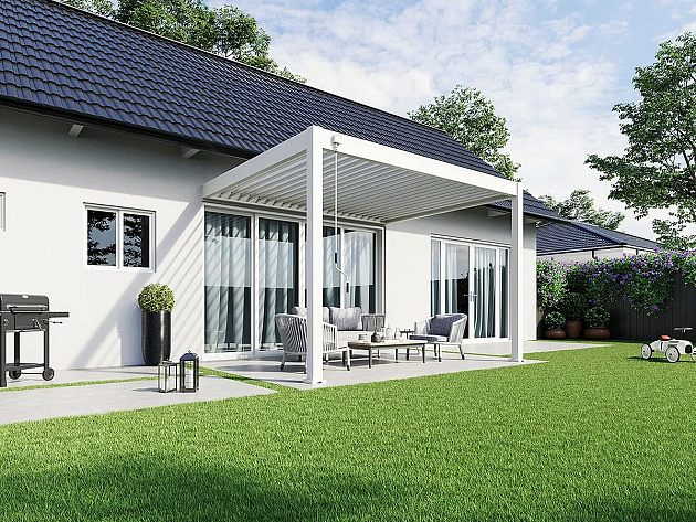 Orion Deluxe overkapping Muurbevestiging 300x360 cm Wit