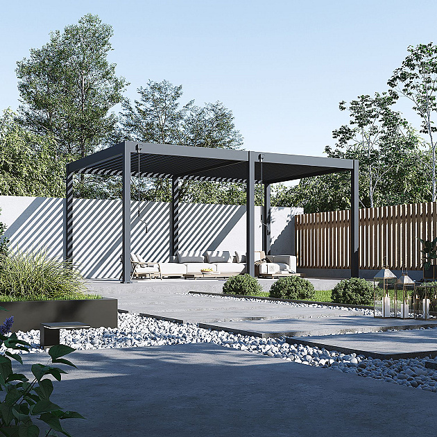 Orion Deluxe overkapping Muurbevestiging 360x530 cm Antraciet