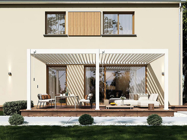 Orion Deluxe overkapping Muurbevestiging 360x530 cm Wit