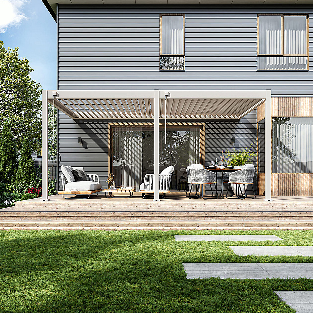 Orion Deluxe overkapping Muurbevestiging 360x530 cm Kiezelgrijs