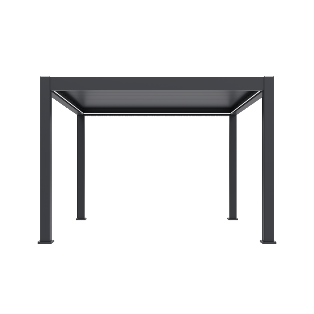 Orion Prestige overkapping met elektrisch lamellendak en LED 400x400 cm Antraciet