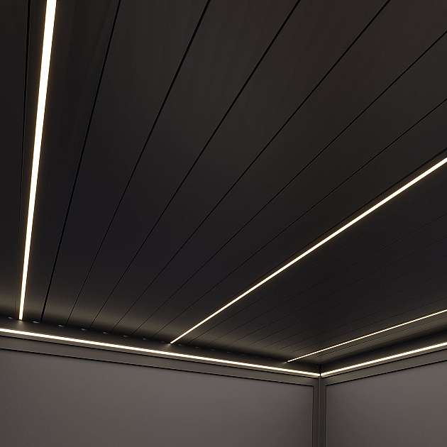 Orion Prestige overkapping met elektrisch lamellendak en LED 360x530 cm Antraciet