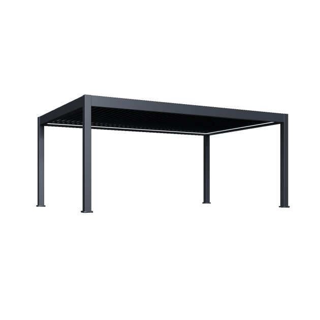 Orion Prestige overkapping met elektrisch lamellendak en LED 400x600 cm Antraciet