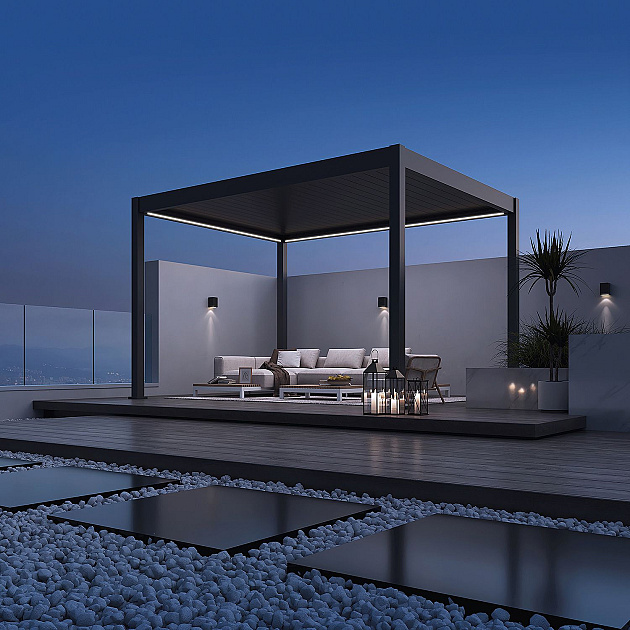 Orion Deluxe overkapping met elektrisch lamellendak en LED 300x400 cm Antraciet