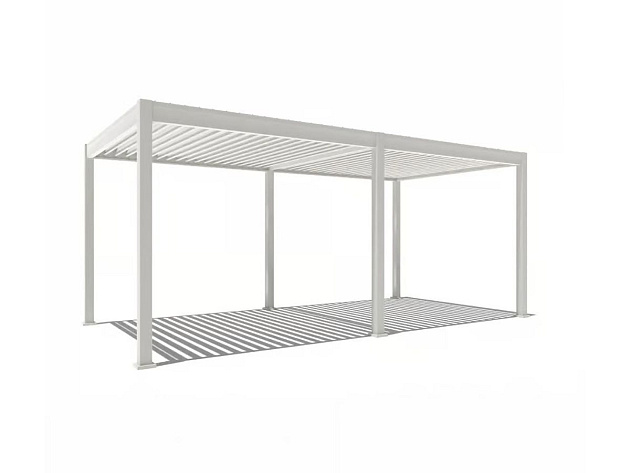 Orion Deluxe overkapping met elektrisch lamellendak en LED 360x530 cm Kiezelgrijs