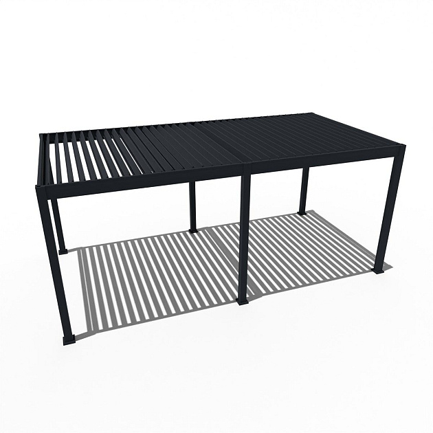 Orion Deluxe overkapping met elektrisch lamellendak en LED 360x720 cm Antraciet