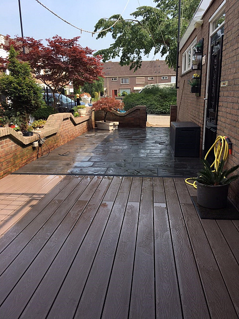 Opruiming Almere: Circa 36  st Terradeck Composiet Vlonderplank 2,5x13,5x400 cm Cappuccino