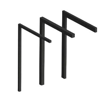 Pergola L-frame 200x100 mm/uitval t/m 1 m RAL-kleur