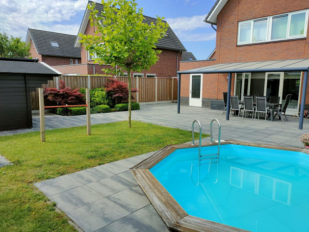 Patio Square 60x60x4 cm Nero/Grey