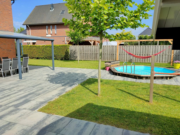 Patio Square 60x60x4 cm Nero/Grey