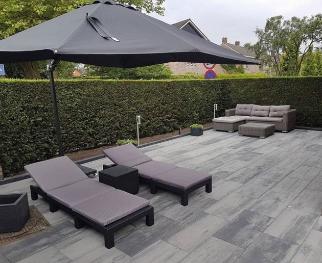 Patio Square 40x80x5 cm Nero/Grey