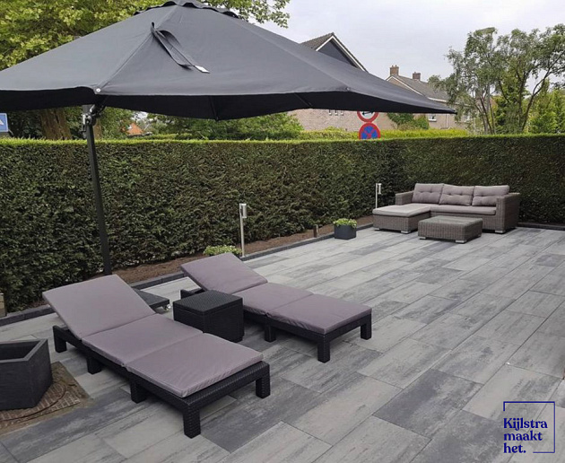 Patio Square 40x80x5 cm Nero/Grey