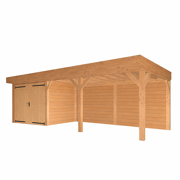 JWOODS Buitenverblijf 800x300cm incl. berging 300(b), Geschaafd met blokhutprofiel