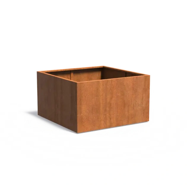 Plantenbak Carrez met bodem cortenstaal 140x140x80 cm