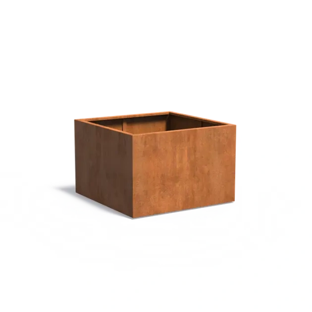 Plantenbak Carrez met bodem cortenstaal 120x120x80 cm