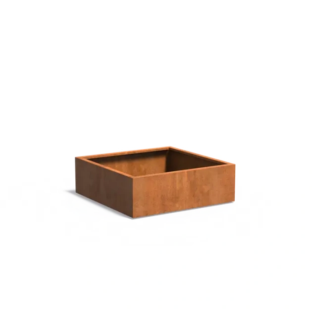 Plantenbak Carrez met bodem cortenstaal 120x120x40 cm