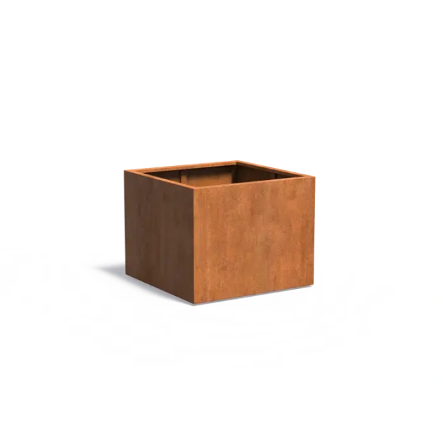 Plantenbak Carrez met bodem cortenstaal 100x100x80 cm