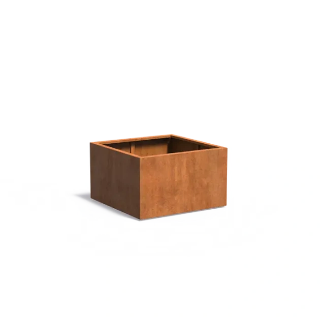 Plantenbak Carrez met bodem cortenstaal 100x100x60 cm