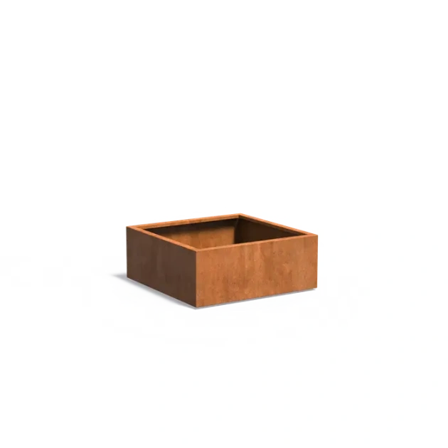 Plantenbak Carrez met bodem cortenstaal 100x100x40 cm