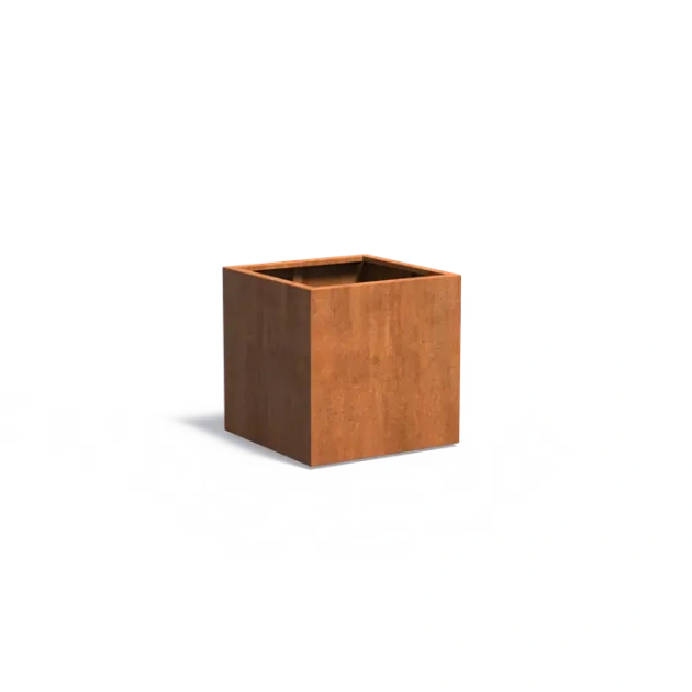 Plantenbak Carrez met bodem cortenstaal 80x80x80 cm
