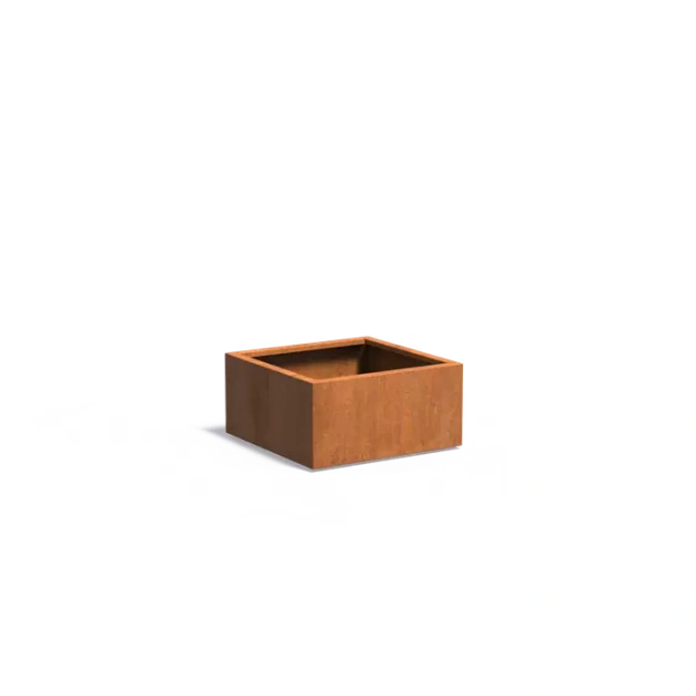 Plantenbak Carrez met bodem cortenstaal 80x80x40 cm