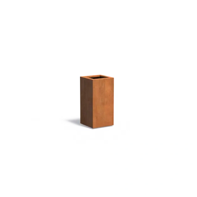 Plantenbak Carrez met bodem cortenstaal 40x40x80 cm