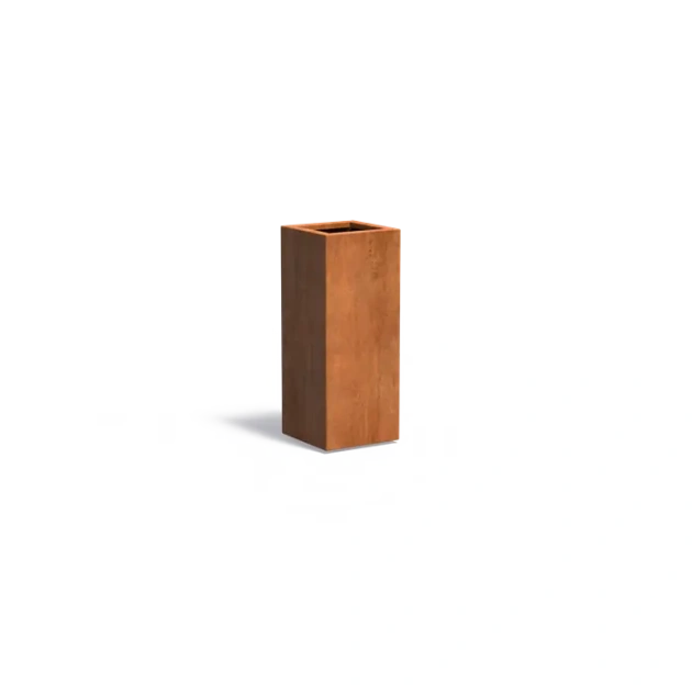 Plantenbak Carrez met bodem cortenstaal 40x40x100 cm