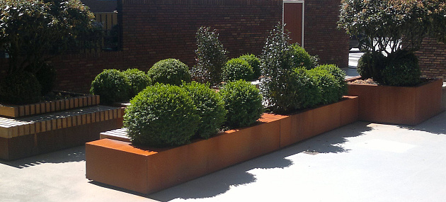 8479 plantenbak carrez met bodem cortenstaal 120x40x40 cm 63382