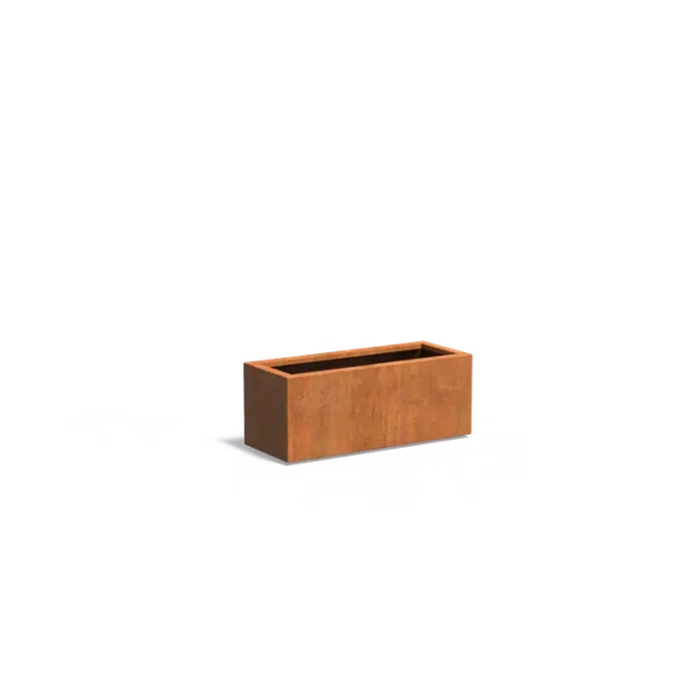Plantenbak Carrez met bodem cortenstaal 100x40x40 cm