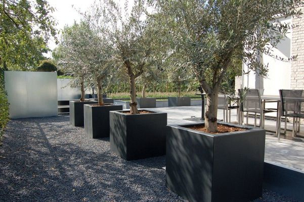 Plantenbak Carrez met bodem polyester 100x100x80 cm