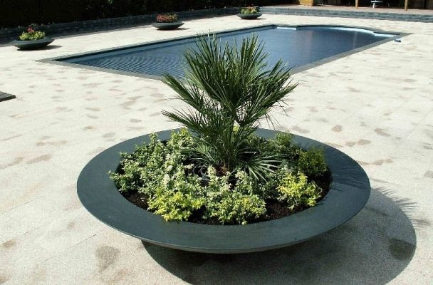 Plantenbak Ceder polyester Ø120x40 cm