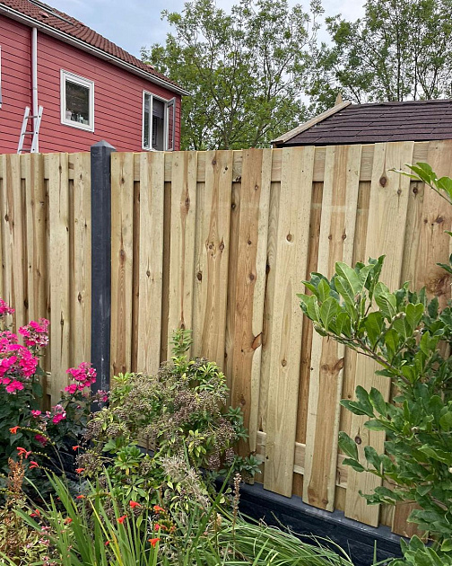 Grenen Tuinscherm 21-Planks Scherm Recht Verticaal 180x150 cm