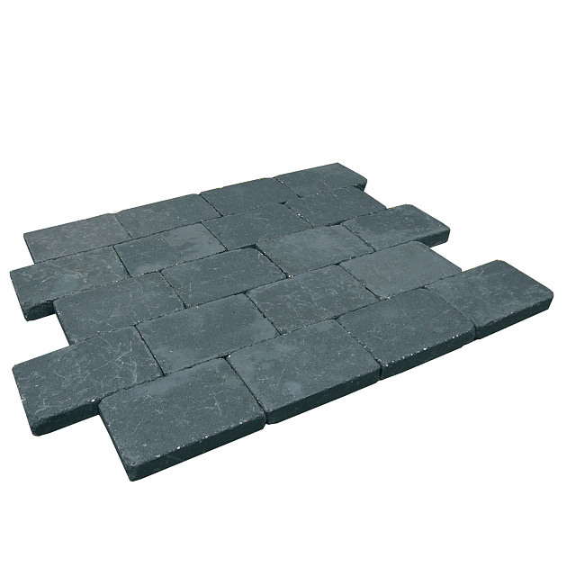 Restpartij Zwanenburg: ca. 9m2 Stonique Trommel 20x30x5 cm Antraciet