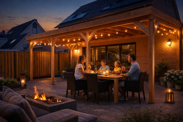 JWOODS Buitenverblijf 900x300 cm, Geschaafd