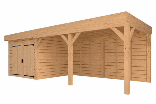 JWOODS Buitenverblijf 800x300cm incl. berging 300(b), Geschaafd met zweeds rabat Naturel
