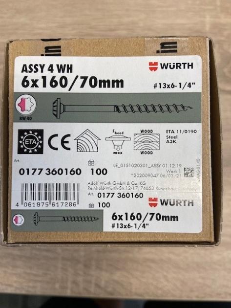 Gebintschroef Assy 6.0x160/70