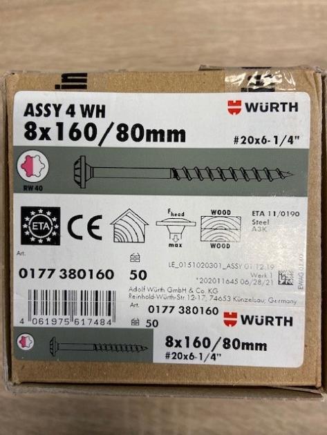 Gebintschroef Assy 8.0x160/80