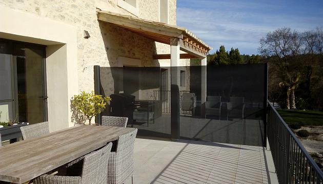 Vita Terrasscherm Zwart 255x351 t/m 400 cm Soltis 92 doek