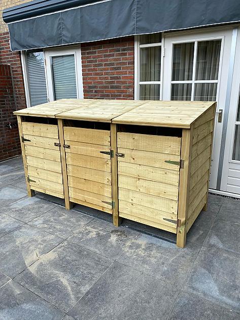 Containerkast triple 129x224,5x89 cm vurenhout