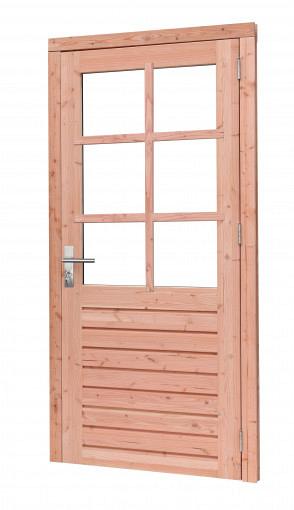 Douglas enkele 6-ruits deur Prestige met dubbelglas, 109 x 221 cm., rechtsdraaiend, onbehandeld