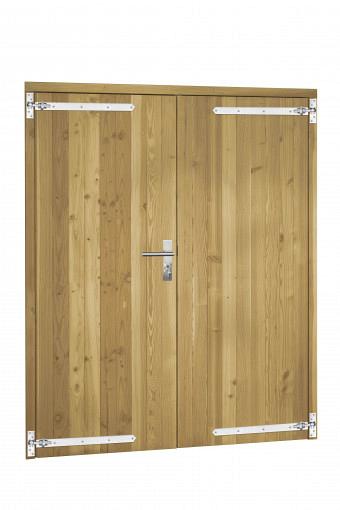 Douglas dubbele dichte deur incl. kozijn, 168 x 201 cm., groen geïmpregneerd