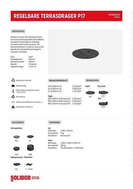 Premium stelvoet P17/23 bereik 1,7 - 2,3 cm