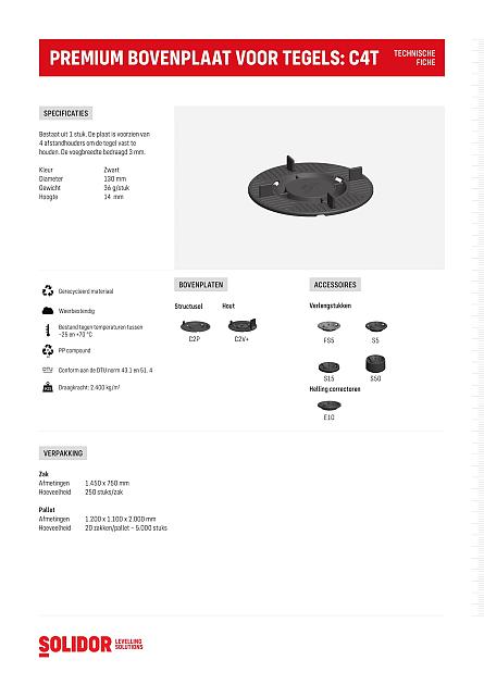 Premium bovenplaat C4T tegels voeg 3 mm