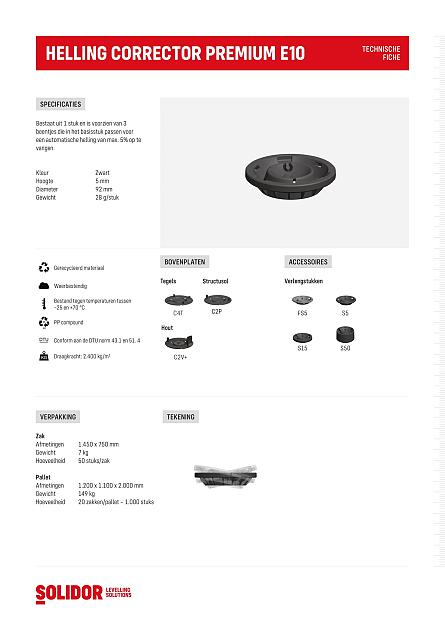 Premium hellingcorrector E10 plaatsing boven stelvoet