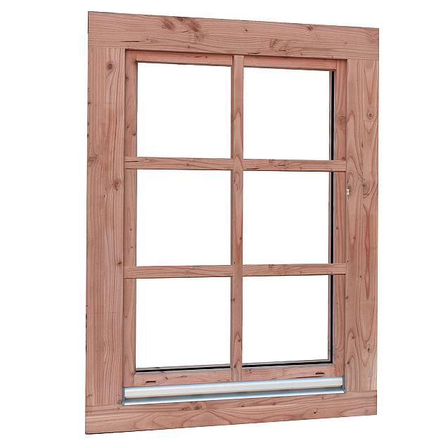 Douglas draai-kiepraam Prestige met dubbelglas, 84,4 x 120,4 cm., onbehandeld