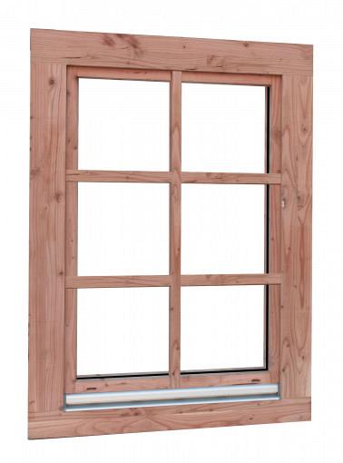 Douglas draai-kiepraam Prestige met dubbelglas, 84,4 x 120,4 cm., onbehandeld