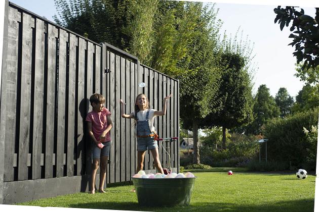 Grenen Tuindeur recht op zwart stalen frame 100x180 cm, zwart