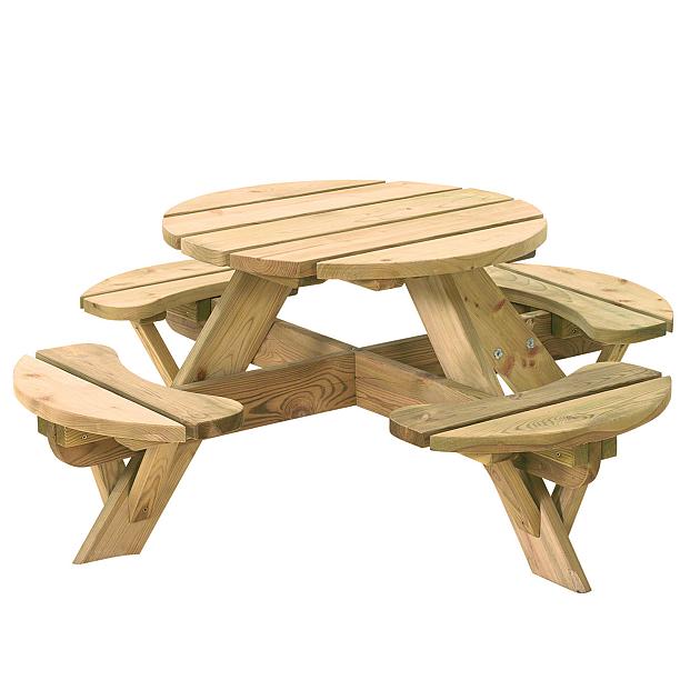 Kinderpicknicktafel Jimmy 4-persoons rond blad Ø 63 cm