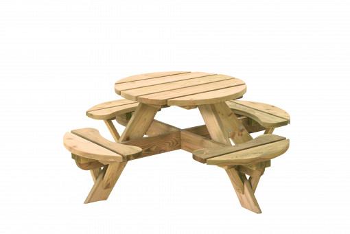 Kinderpicknicktafel Jimmy 4-persoons rond blad Ø 63 cm